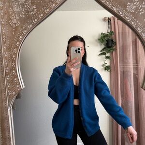 Vintage Blue Button-Up Cardigan